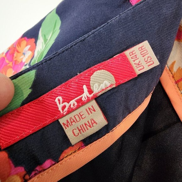 Boden Floral Circle Skirt Flowy Lightweight Lined Navy Blue Pink Flower Skirt 10 - Picture 6 of 10